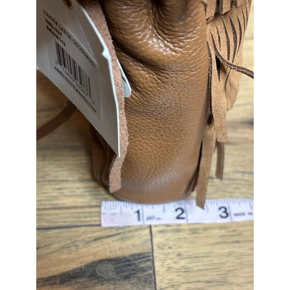 Aimee Kestenberg Kaiden Large Crossbody Walnut Brown Leather Fringe Bag AK448112